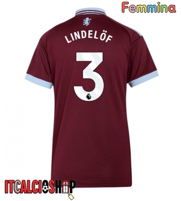 Aston Villa Victor Lindelof #3 Prima Maglia Femmina 2026-27 Manica Corta